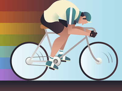 Ride Like The Wind bicycle cycling illustration rainbow vector