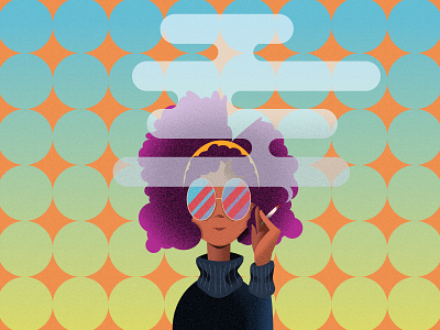 Kaleidoscope Eyes adobe illustrator hair portrait psychedelic smoke woman