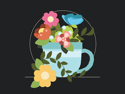 Morning Cup coffee cup flowers illustrator morning vector art