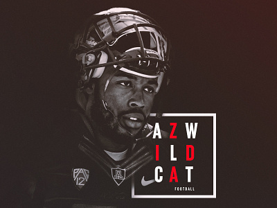 B&W Football Design | AZ Wildcats arizona athletics black and white design football minimal pac 12 sport sports wildcats