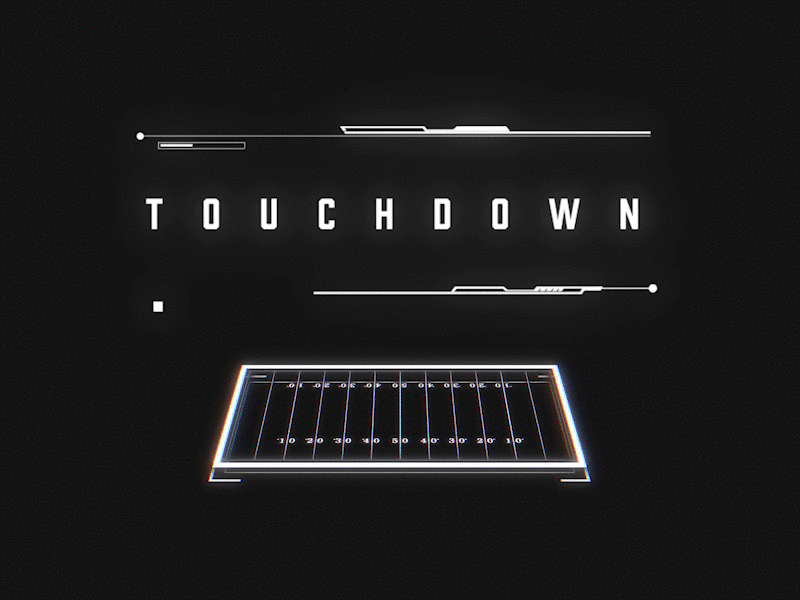 HUD Football | Touchdown animation athletics black and white field football futuristic hud motion sports touchdown ui ux