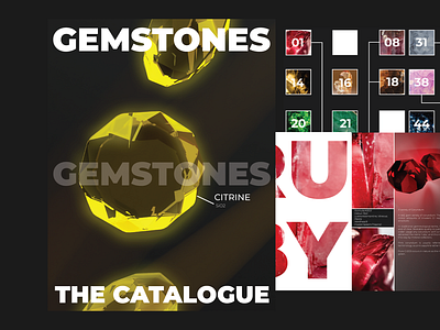 Gemstone catalog - Prototype project 3d design graphic design typography