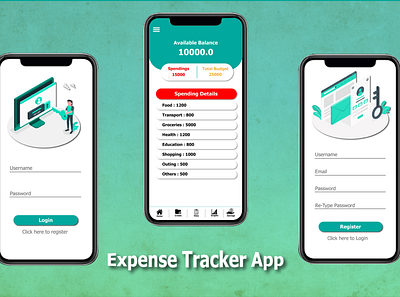 Expense Tracker App UI Design app app design design graphic design ui