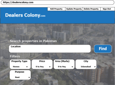 Dealers Colony Web App Design