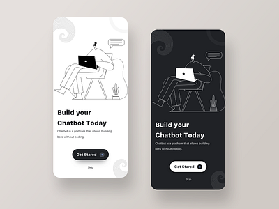 Chatbot chatbot communications dribbble get started illustrations interface design messaging app minimalistic mobile app theme ui design ux desgin visual design