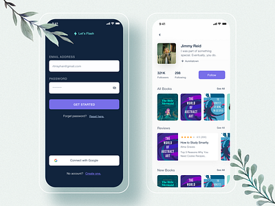 Let's Flash branding communications create account design dribbble dribble followers illustration login profile socialmedia typography ui ux design vector visual