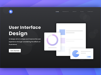User Interface Design dark ui design header ux visual web design website
