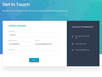 Contact Page design dribbble dribble information uxdesign visual visual design