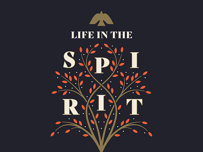 Sermon Series - Life in the Spirit botanical church design dove holy spirit leaves serif sermon series spirit symmetry