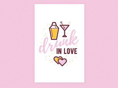 Drunk in Love bachelorette drunk hearts love martini sparkle
