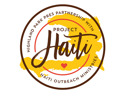 Haiti Logo badge haiti heart logo madina script mission trip missions script seal