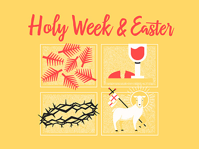 Holy Week crown cup easter holy week illustration lamb palm palm sunday vector wine