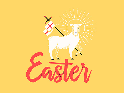 Easter easter flag illustration lamb resurrection lamb script sheep