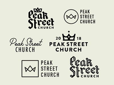 Church Branding black letter branding church crown dallas logo