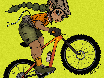MTB BADDIE bike illustration mountain bike procreate