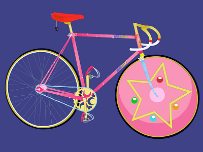 Sailor Keirin Moon bicycle bike illustration illustrator keirin sailor moon vector