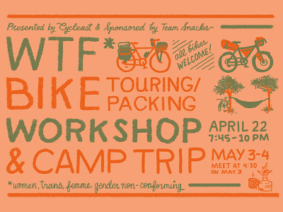 Hand lettered WTF* bike workshop flyer austin austin texas bike bikes flyer hand lettering illustration procreate