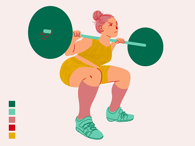 Squat affinity designer fitness illustration powerlifting squat vector vector art vector illustration