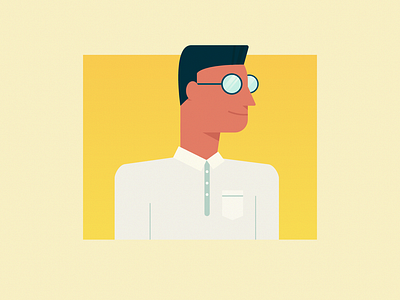 Nerdy Dude 2d character color design glasses illustration illustrator nerd office work yellow