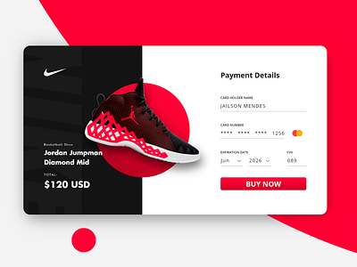 Daily UI 002 Credit Card Checkout 002 adobe xd airjordan app basketball challenge credit card checkout dailyui design jumpman nike payments shoes ui website