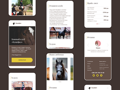 Design concept for horse club | Mobile Version
