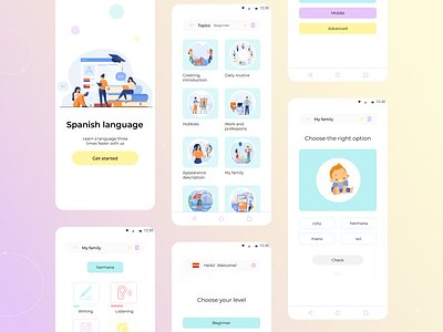 Mobile app redesign mobile app redesign spanish language study uxui