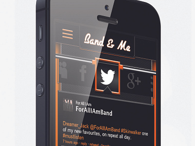 Social Slider bandandme bandme graphic icon ios music slider social ui