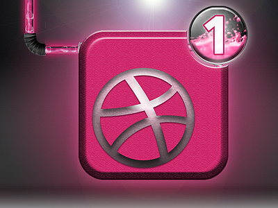 Invite Design competition dribbble giveaway icon invite ios liquid pink piping