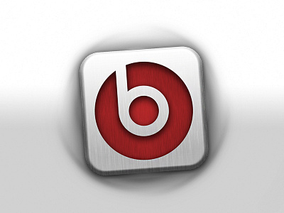 Beats App Icon beatsbydre graphics grey icon ios iphone red ui white