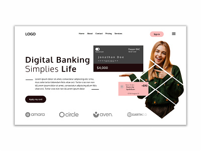 Banking Web Landing Page branding design graphic design ui ux web