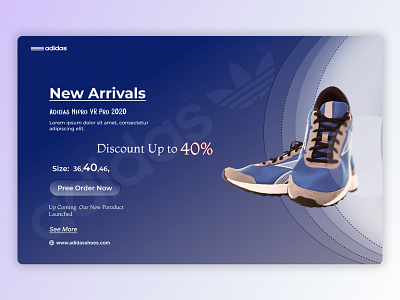 Adidas Shoes Banner agency services page branding design figma ui ux web