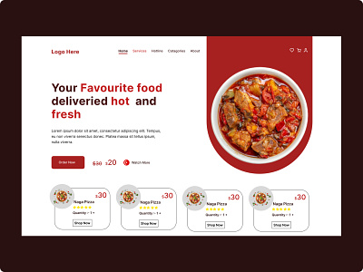 Food Landing Page agency services page branding design figma product design ui ux web