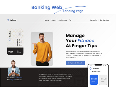 Banking Web Landing Page agency services page branding design figma illustration ui web