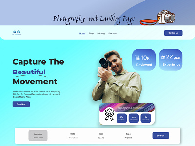 Photography Web Landing Page agency services page branding design figma home page design landing page latest design photography landing page photography service web design service page design treanding design ui ux web web design
