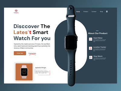 Smart Watch Web Landing Page agency services page branding colour design figma landing page latest design smart watch treanding ui watch web web banner