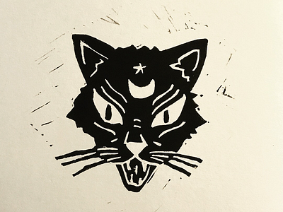 This cat has claws block printing cat linocut printmaking