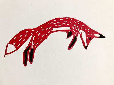 A quick red fox block printing fox linocut printmaking