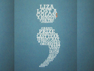 Liza Lost a Colon poster design screenprint typography