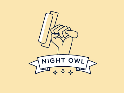Night Owl line art logo mark vector