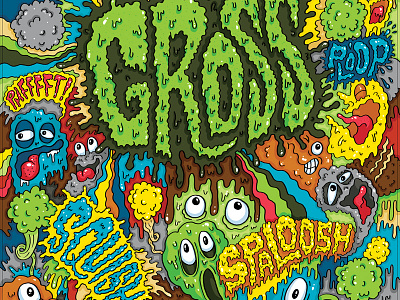 Gross farts gross illustration lettering monsters