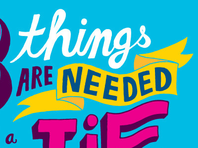 3 Things hand drawn type lettering typography