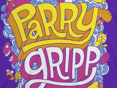 Parry Gripp broccoli hand drawn type lettering turtle typography