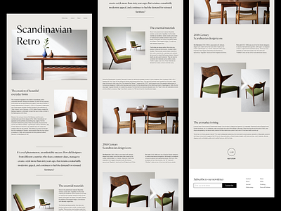 Furniture website design - article brand presentation clean design furniture furniture website layout minimal scandinavian design typography ui website design whitespace