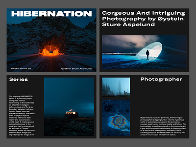 HIBERNATION - Layout exploration clean concept design layout layout exploration minimal typography ui