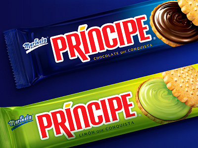 Príncipe Marinela branding chocolate cookies design marinela packaging premium príncipe