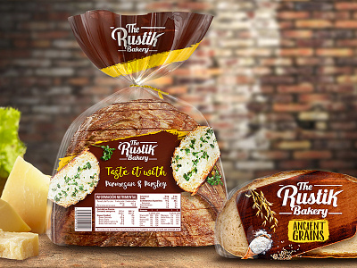 Rustik Organic Bread bimbo branding bread breakfast package packaging rustic