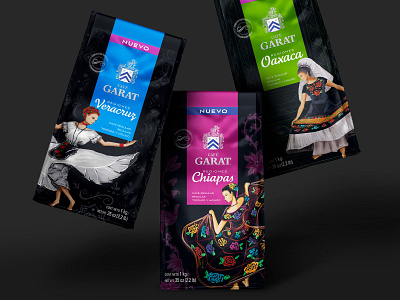 GARAT REGIONES COFFEE branding coffee design illustration mexican packaging