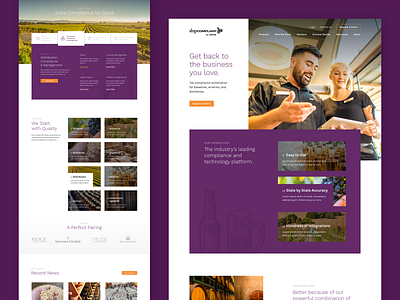 ShipCompliant by Sovos alchohol beverage brand design homepage landing page ui web web design website