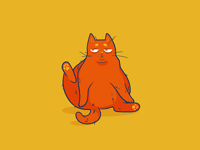 Lethargic Cat animal cat illustration kps3100 lines