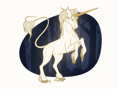The Last Unicorn animal fantasy horse illustration kps3100 unicorn